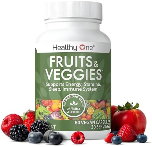 Healthy Fruits & Veggies, 27-in-1 Formula, GLP1 Support, Superfoods - 150ct | Immun & GLP1 Support, 1 Serving = 3 Servings Fruits & Vegetables, Energy & Focus, High Fiber, Antioxidants, Kid Safe