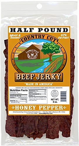 Buffalo Bills Mesquite Country Cut smoked Beef Jerky, Moist & Tender, 8 Oz | Mesquite Beef Jerky, Made In USA, High Protein, Low Carb, For Work, Trips, On-The-Go Snacking, Smoky Flavor, Hot Snacks