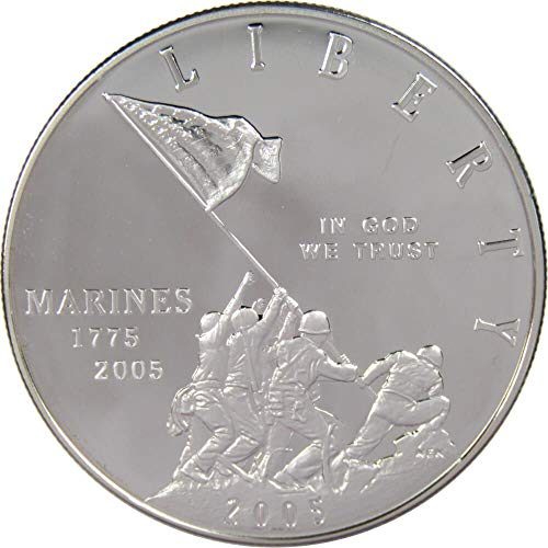 2005 P Marine Corps 230th Anniversary Commemorative Silver $1 Proof | Collectible Coin: Commemorative Dollar, 2005-P, Marine Corps 230th Anniversary