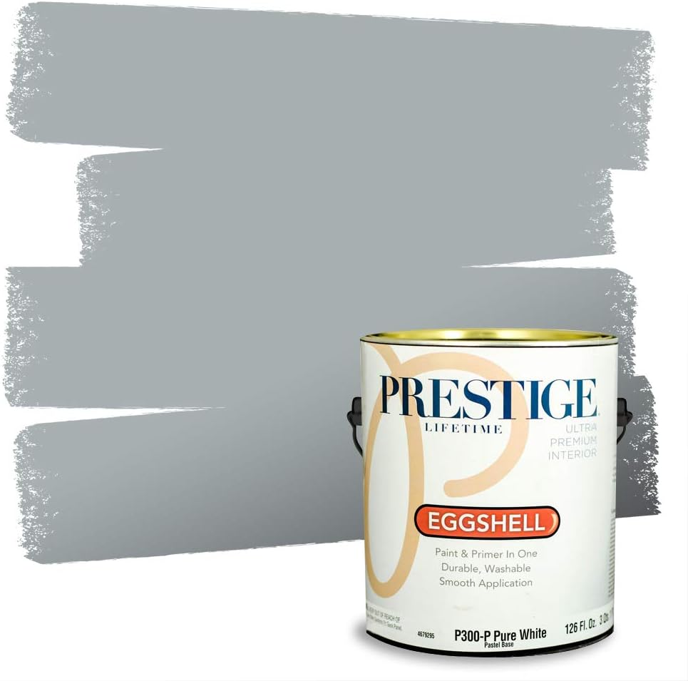 PRESTIGE Paints Exterior Paint and Primer In One, 1-Gallon, Satin, Comparable Match of Sherwin Williams* Tricorn Black*