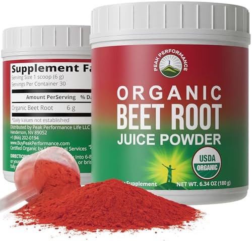 Organic Beet Root Powder. Ultra High Purity Super Food Beets Juice Powder | 100% Pure Nitric Oxide Boosting Beetroot Supplement. Keto, Paleo
