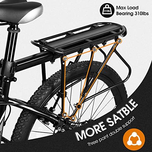 West Biking 220LB Solid Bearing Universal Adjustable Bike Cargo Rack Stand |  220LB high load-bearing capacity, quick disassembly design, universal for bicycles, suitable for Ebike