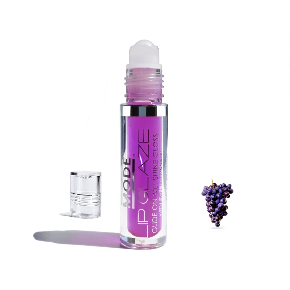 MODE Lip Glaze Cotton Candy Flavored Lip Gloss, Hydrating Sheer Wet Shine, Skincare Fruit Oils