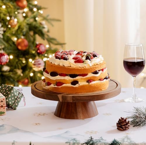 HBlife Cake Stand with Lid (12.2"), Multifunctional Cake Stand with Acrylic Dome, Acrylic 6-in-1 Cake Plate Display Stand with Cover for Baking Gifts, Birthday Kitchen Parties, Weddings