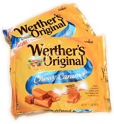 Werther's Original Chewy Caramel Candies - Individually Wrapped Soft & Chewy Candy Pieces, Sweets for Parties or Holidays - 10.8 oz Bags (Pack of 2)