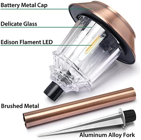 DenicMic Solar Pathway Lights Outdoor Garden Lights Glass Stainless Steel