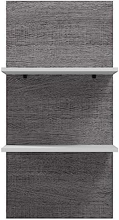 Bestar Cielo Floating Shelves, 20-inch Bark Gray and White Wardrobe Shelving for Walk-in Closet, Bedroom, Guest Room