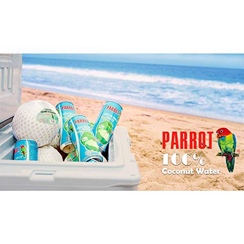 Parrot Brand Coconut Water No Pulp 490ml 16.6 fl. oz.100% Juice Refreshing Coconut Taste Natural Essential Plant Based Non-GMO Electrolytes