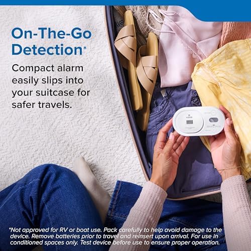 Kidde Carbon Monoxide Detector, AA Battery Powered CO Alarm with LEDs, Test-Reset Button, Low Battery Indicator, Portable