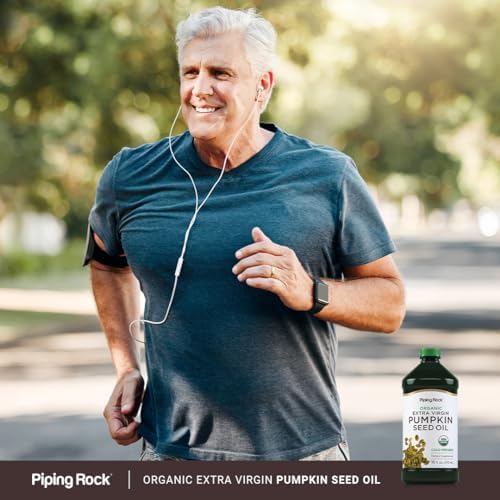 Piping Rock Pumpkin Seed Oil Organic Cold Pressed | 16 Fl Oz | Extra Virgin Liquid Supplement | Vegetarian, Non-GMO, Gluten Free