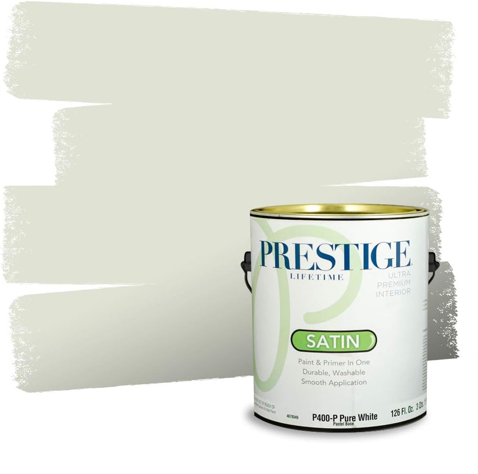 PRESTIGE Paints Exterior Paint and Primer In One, 1-Gallon, Semi-Gloss, Comparable Match of Behr* Intercoastal Gray*