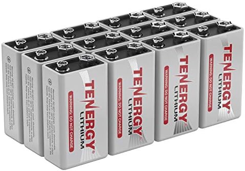 Tenergy 9V Lithium Batteries, 1200mah Non-Rechargeable Batteries, 10 Years Shelf Life Lithium 9 Volt Batteries, 2 Pack