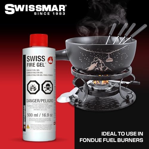 Swissmar Fire Gel Refill - Ideal for Fondue Fuel Burners & Portable Stove, Fluid Fuel Refill for Indoor & Outdoor Use, Lighter Fluid, Burns Longer - 16.9 Ounce