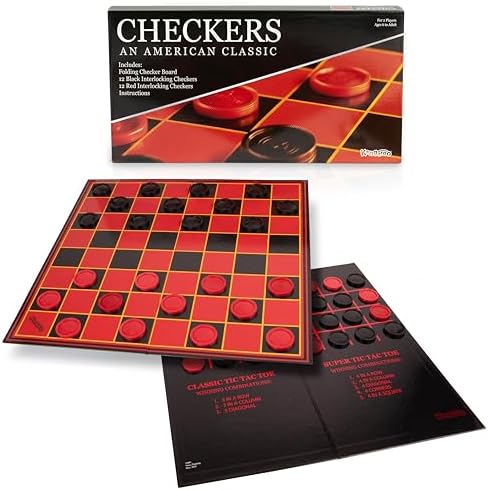 Kangaroo - Multiplayers Strategy Checker Board Game for Kids & Adults - Portable Educational Travel Cardboard Checkers - Includes Large Board w/ 24