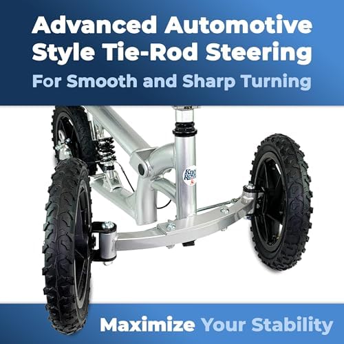 KneeRover PRO All Terrain Knee Scooter with Shock Absorber, Silver | Heavy Duty Knee Walker For Adults