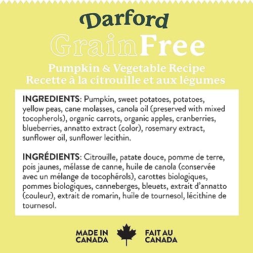 Darford Grain-Free Dog Treats – Pumpkin & Mixed Vegetables Recipe – Crunchy Oven-Baked Biscuits – No Corn