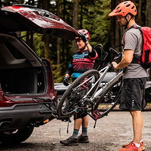Swagman XTC2 Hitch Mount Bike Rack – Platform Carrier for 2 Bikes, Ratcheting Hook System, Compact Clam-Shell Folding Design | Platform Carrier for 2 Bikes, Ratcheting Hook System, Compact Clam-Shell Folding Design, 1-1/4" or 2" Hitch Receiver