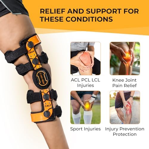 Z1 K2 Knee Brace – Ideal for Prevention PCL ACL MCL LCL/Meniscus Tear/OA/Arthritis/Osteoarthritis/Ligament Tear/Running/Sports Injury/Joint Pain/Offloader ~ Men ~ Women (S6)
