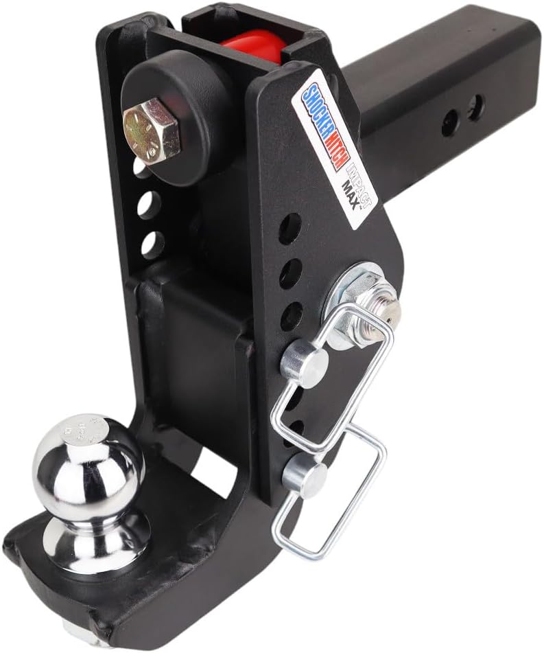 Shocker 20K Impact Max Cushion Drop Hitch - 0" to 7-1/2" Drop - Fits 2" Hitch Has 2-5/16"Ball - 20,000 lbs GTW