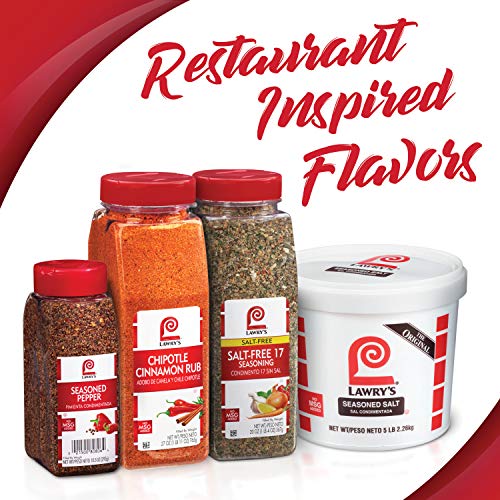 Lawry's Salt Free 17 Seasoning, 10 oz - One 10 Ounce Container of 17 Seasoning Spice Blend Including Toasted Sesame Seeds, Turmeric, Basil and Red Bell Pepper for Seafood Poultry and Beef