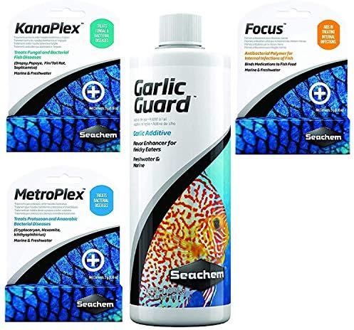 Ultimate Aquarium Treatment Bundle Pack - Metroplex, Kanaplex, Focus, Garlic Guard - All in One Aquarium Treatment