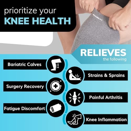 BraceAbility Plus Size Neoprene Knee Sleeve - 5X Bariatric Compression Support Brace for Women's or Men's Arthritis Joint Pain Relief and Treatment, Fitting Big Legs and Obese Thighs (5XL)
