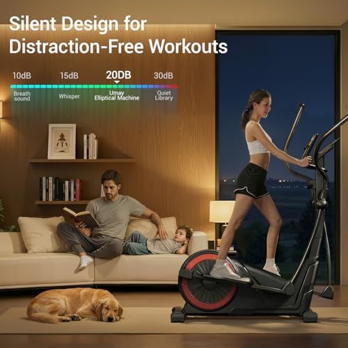 Elliptical Exercise Machine with 15.5''-17'' Stride & Heart Rate Grips,Ultra Silent Magnetic Elliptical Machine for Home with 16 Levels Resistance and LCD Monitor,400 LBS Weight Capacity
