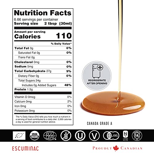Escuminac Canadian Maple Syrup Variety Set, Including our 3 Harvests Extra Rare, Great Harvest, Late Harvest. 3 X 6.8 fl oz, 100% Pure & Organic