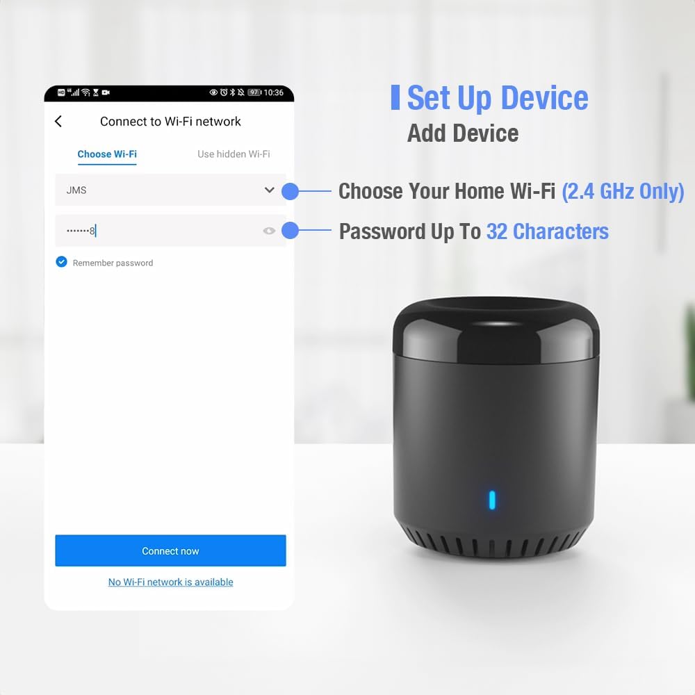 Broadlink RM Mini 3 2.4G Wi-Fi IR Smart Hub Learning Remote for TV