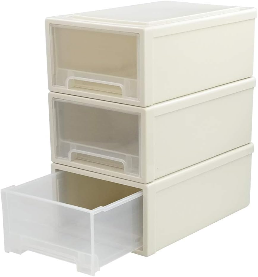 6 Quart Plastic Chest of Drawers, Desktop Office Organizer, 3 Pack