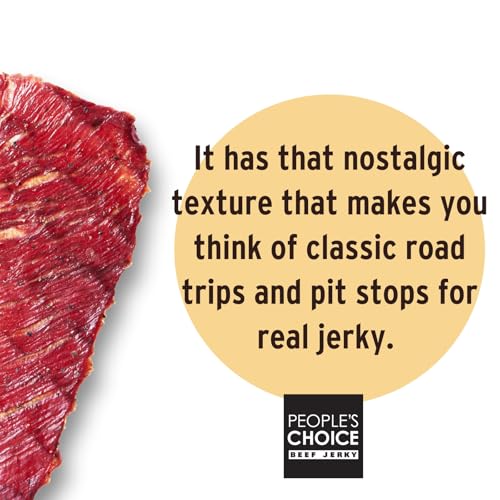 People's Choice Big Slab Beef Jerky - Whole Muscle - Hot & Spicy, 19.2 oz | Thin Sliced Slabs, 9 g Protein Per Serving, Low Sodium Recipe, 15 Count Pieces, Preservative Free, 365 Day Shelf Life