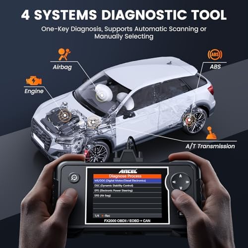 ANCEL FX2000-US OBD2 Scanner Diagnostic Tool, Engine ABS Airbag Transmission Code Reader with Live Data
