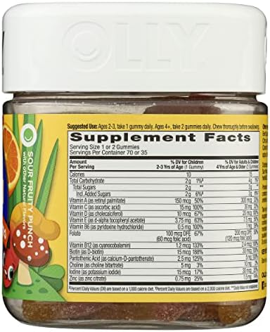 OLLY Kids Multivitamin Gummy Worms, Overall Health and Immune Support, Vitamins and Minerals A, C, D, E, Bs and Zinc, Chewable Supplement