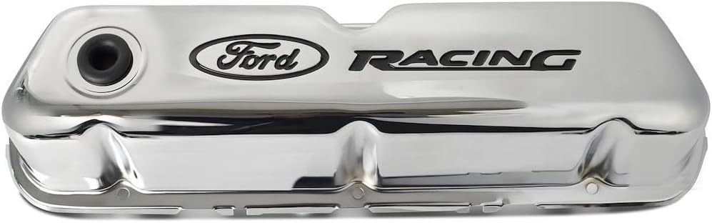 Performance Valve Cover Set | Tall Valve Cover for 289/302/351W Engines | With Oil Fill & Breather Grommet | With Baffle | Chrome Steel | Racing