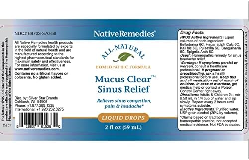 Native Remedies Mucus-Clear Sinus Relief | Mucus-Clear Sinus