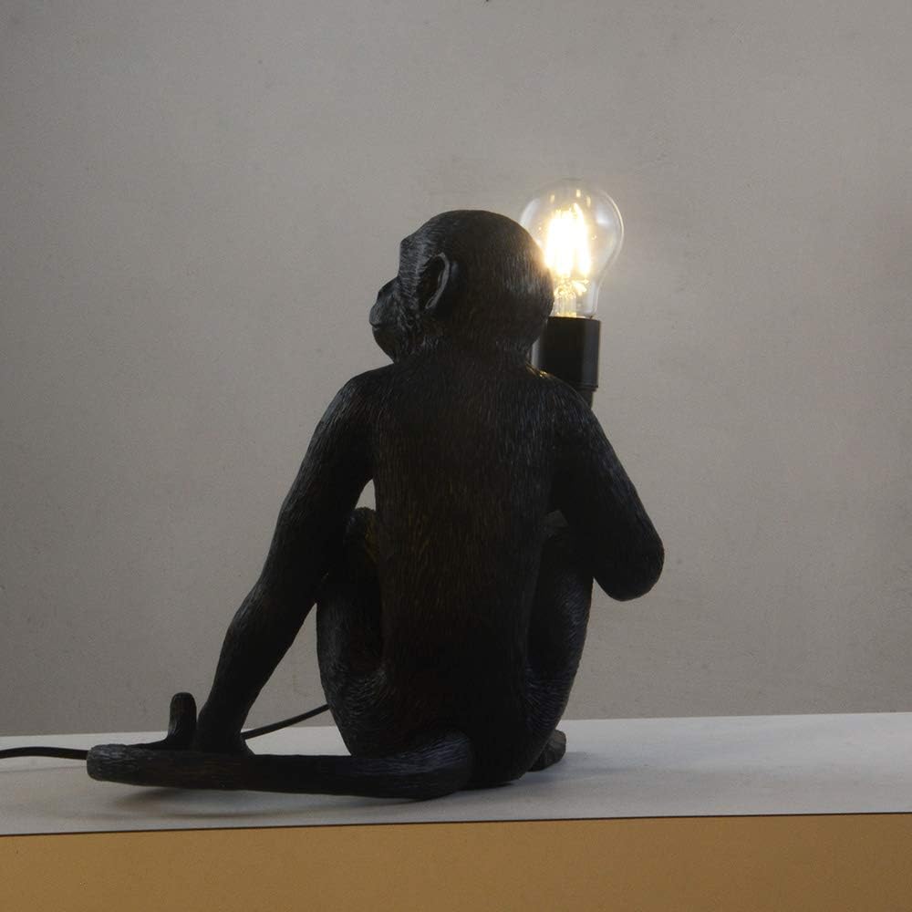Golden Monkey Table Lamp, LongTN LED Resin Sitting Monkey Lighting