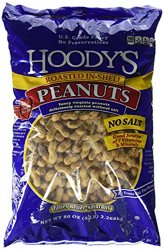 Hoody's In-Shell Classic Roast Peanuts Unsalted 5 Pounds - PACK OF 2