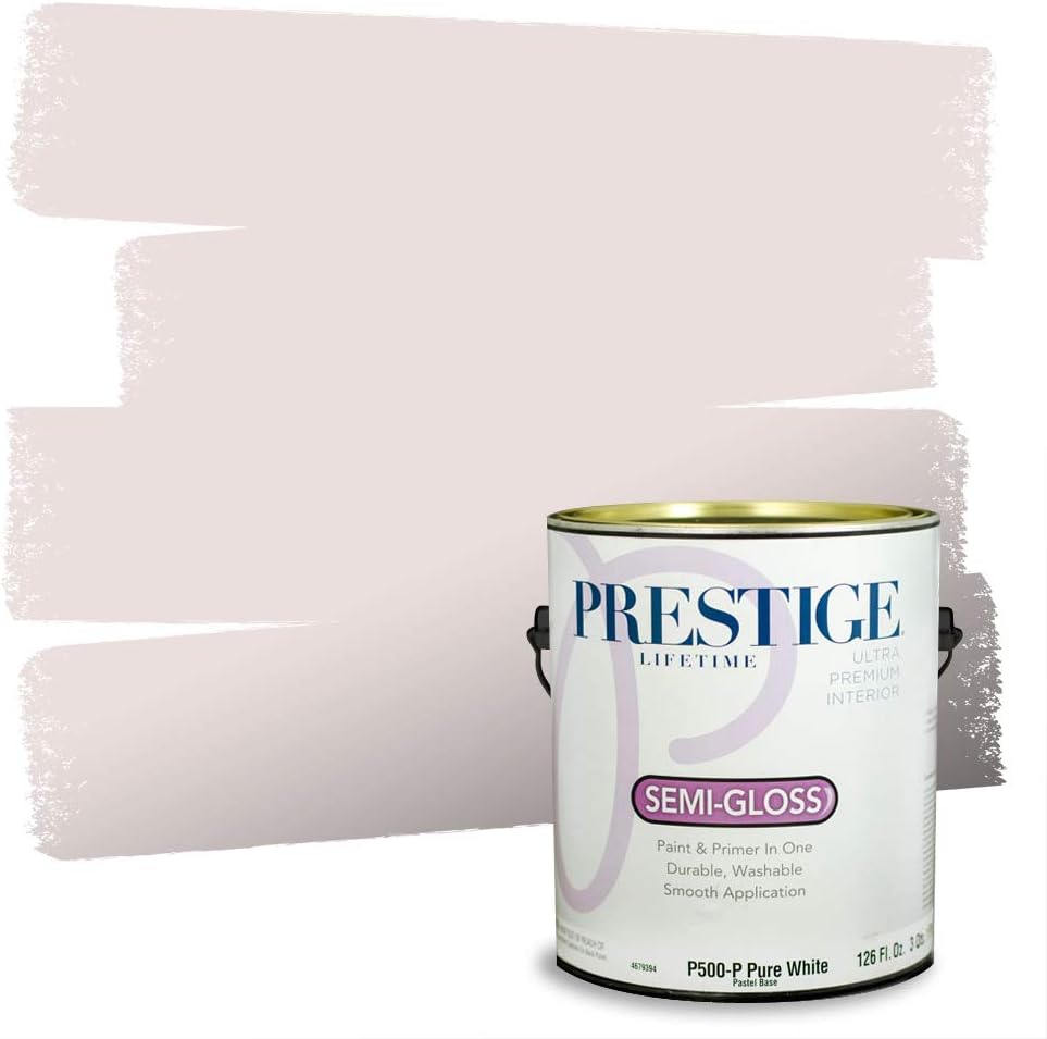 PRESTIGE E500-P-SW6303 Exterior Paint and Primer in One, 1-Gallon, Semi-Gloss, Comparable Match of Sherwin Williams Rose Colored, 1 Gallon, SW17-Rose
