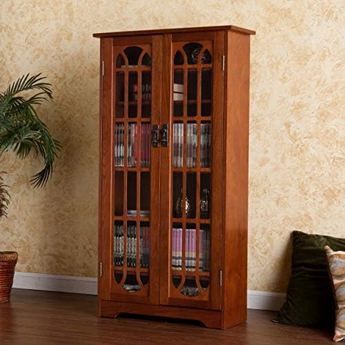 Furniture HotSpot Window Pane Media Cabinet - Oak