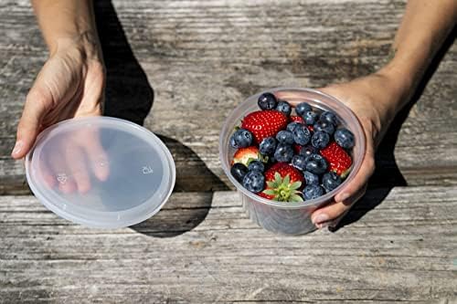 Deli Plastic Food Containers with Airtight Lids [50 Sets], Leakproof Slime Small Combo Pack [Reusable, Storage, Disposable, Meal Prep, Soup