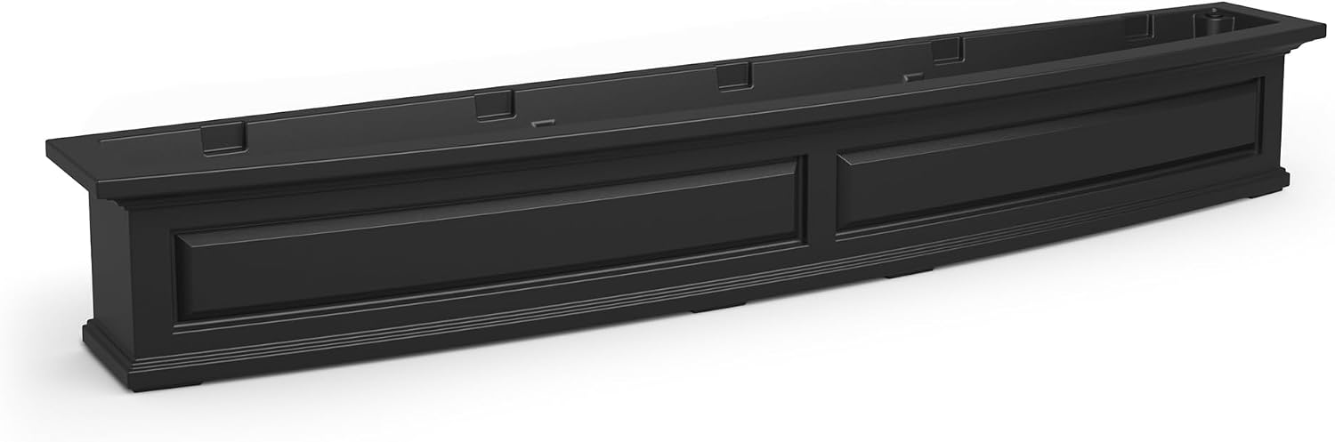 Mayne Nantucket 36in Self-Watering Rectangular Window Box Planter, White | Self-watering, All season, Fade resistant, Mounting brackets included, Built-in overflow, 15-year warranty