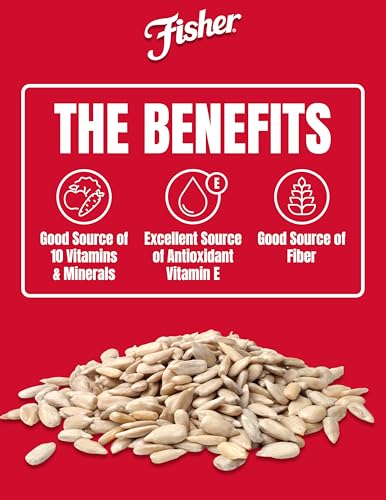Fisher Dry Roasted Sunflower Seeds Kernels with Sea Salt, 7.25 oz, Sunflower Seeds to Eat, Gluten-Free, No Sugar Added, Crunchy Snacks for Adults, Perfect for Salads, Yogurt, & On-the-Go Snacking
