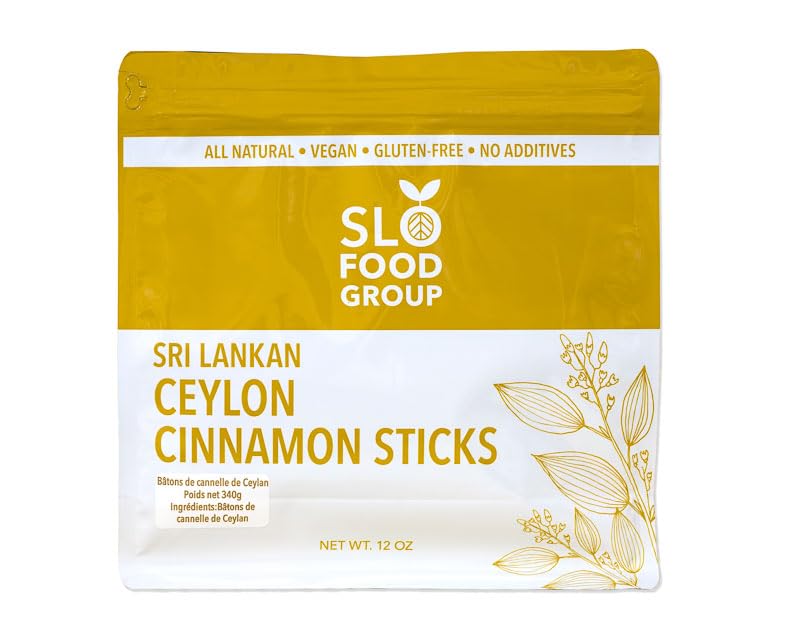 Slofoodgroup -Ceylon Cinnamon Sticks - 1 Lb - Pure Ceylon Cinnamon Quills -5 Inch Cut Cinnamon Spice from Sri Lanka, True Cinnamon - Cinnamomum Verum