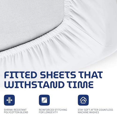 3 Piece Hospital Bed Sheet Set, Soft Jersey Knitted T-Shirt Quality, 1 Flat, 1 Fitted, 1 Pillowcase