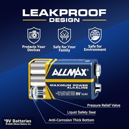 Allmax 9V Maximum Power Alkaline Batteries (48 Count) – 9 Volt
