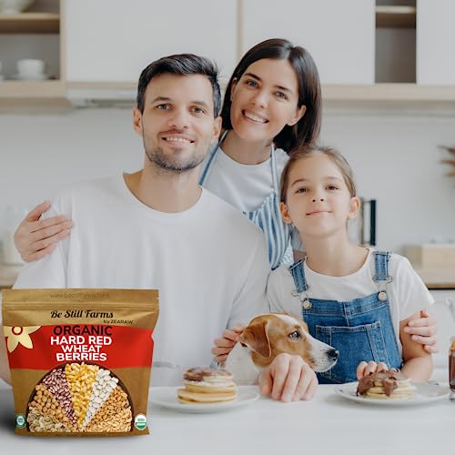 Organic Soft White Wheat Berries 5.8lb - Healthy Whole Grains Bulk | Ideal for Feeder Oats, Flour, Bread, Soup - High in Protein & Fiber - USA Grown | USDA Certified | Vegan | Non-GMO