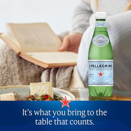S.Pellegrino Sparkling Natural Mineral Water, Plastic Bottles, 16.9 Fl Oz (Pack of 12)