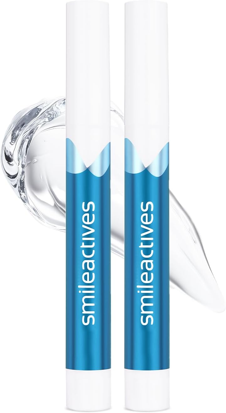 Smileactives Teeth Whitening Pen, Stain Remover Gel, Vanilla Mint, 2-Pack | Precision Brush-Tip Applicator, Dental-Grade Formula, Travel-Ready Design