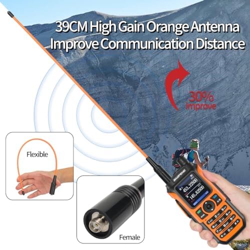 2 Pack BaoFeng UV-21R (Upgrade of UV-5R) Ham Radio Handheld Long Range Walkie Talkies UHF VHF Dual Band 2-Way Radio Full Kit with Type-C Cable