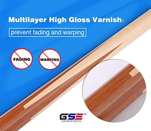 GSE 36"/42"/48"/52"/58" 1-Piece Canadian Maple Shorty Pool Cue Sticks | Solid Hardwood, Billiard House Bar Pool Cue Sticks for Beginners, Small Limited Tight Space Use